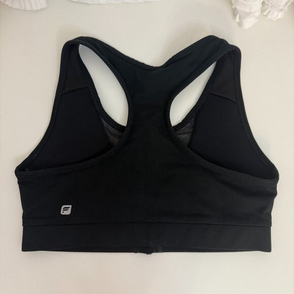Fabletics XS Black Sports Bra Front Zipper & Racerback - Picture 3 of 8
